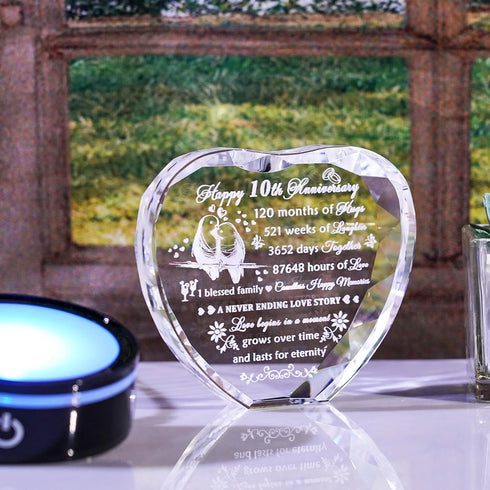 Crystal Heart Keepsake Gift for wife & husband
